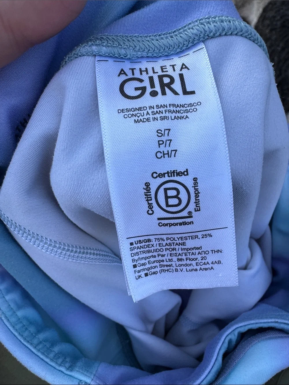 Athleta Girls Blue & Purple Swirl Leggings size S(7)